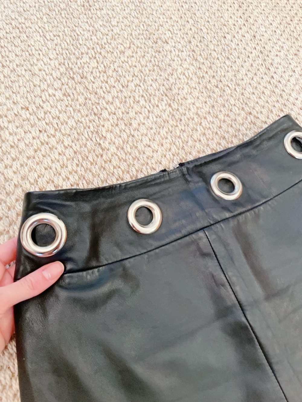 Generation Love Gina Vegan Leather Midi Skirt Cabernet Plum Burgundy XS NWT - Picture 3 of 9
